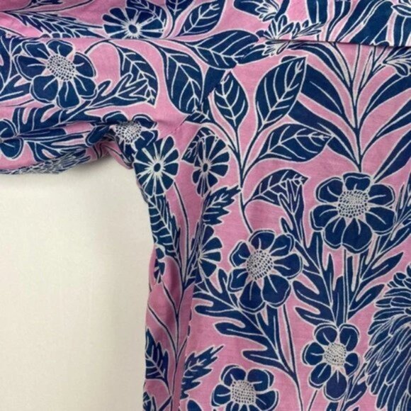 J.Crew X Abigail Borg S Blouse Floral Prairie Dusk Print Pink Navy Ribbon Tie - Picture 9 of 14